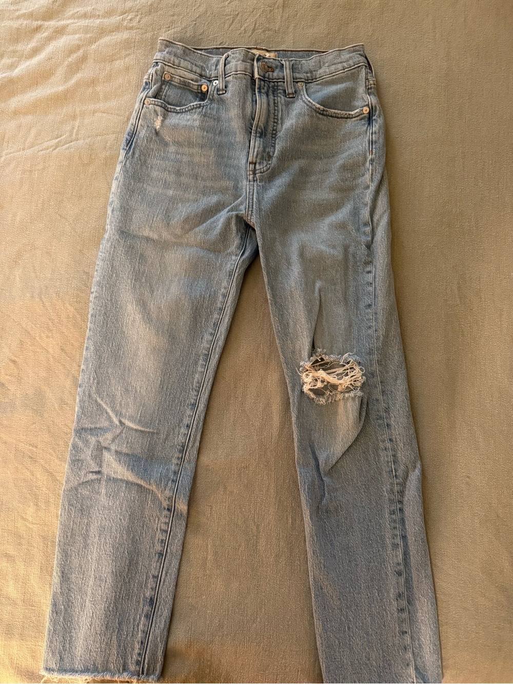 Madewell Light Blue High-Rise Straight-Leg Jeans - Picture 2 of 3